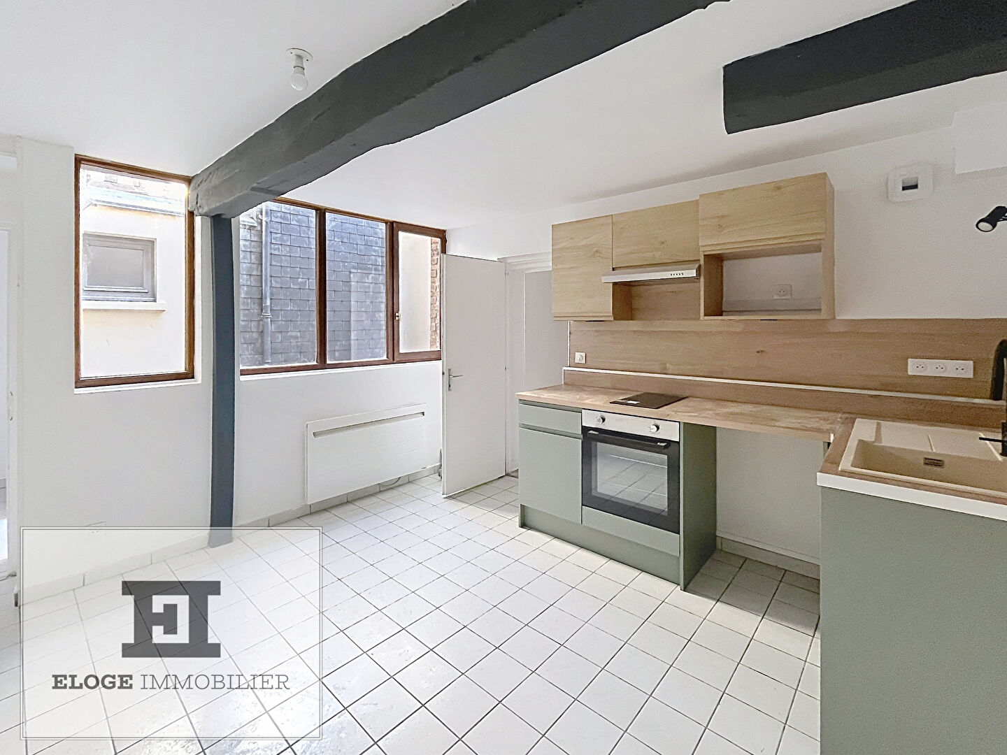 Appartement F2bis de 44.5m² rénové avec terrasse privative - Rouen droite - Secteur Vieux Marché