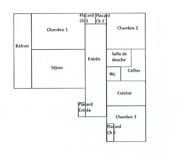 Appartement 4 pièces de 97m² - Rouen droite - Secteur Préfecture - Balcon et box